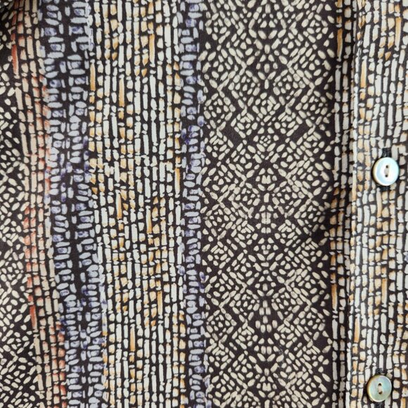 Tori Richard USA Made Medium Short Sleeve Geometric Colorful Hawaii Cotton Point - Picture 3 of 16